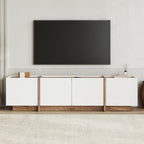 Lowen - TV Stand - White/Atlantic Pine