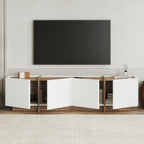 Lowen - TV Stand - White/Atlantic Pine