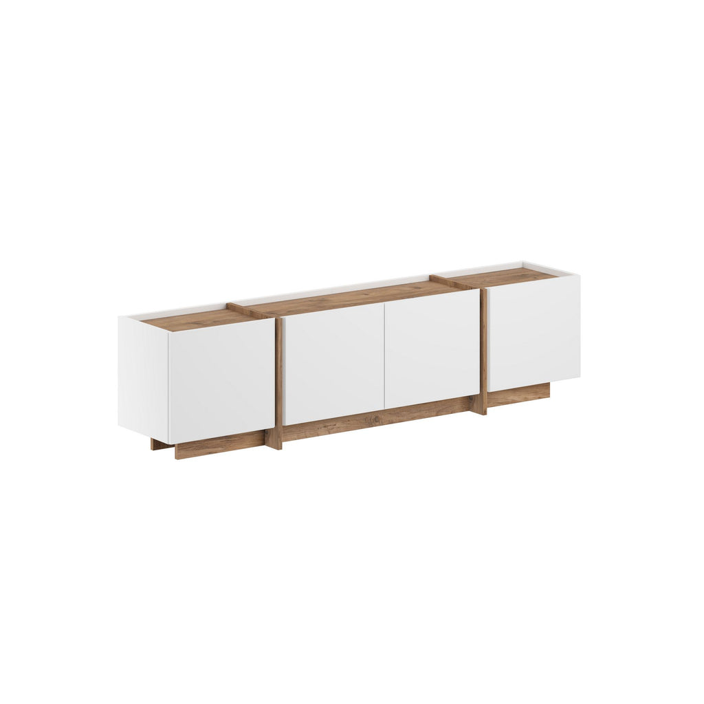 Lowen - TV Stand - White/Atlantic Pine