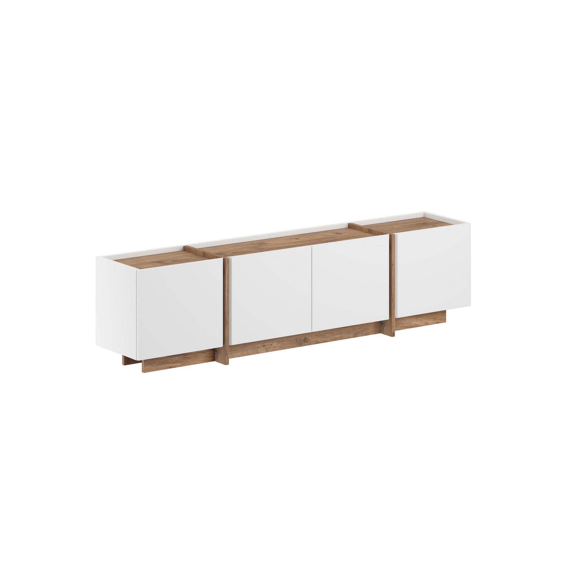 Lowen - TV Stand - White/Atlantic Pine