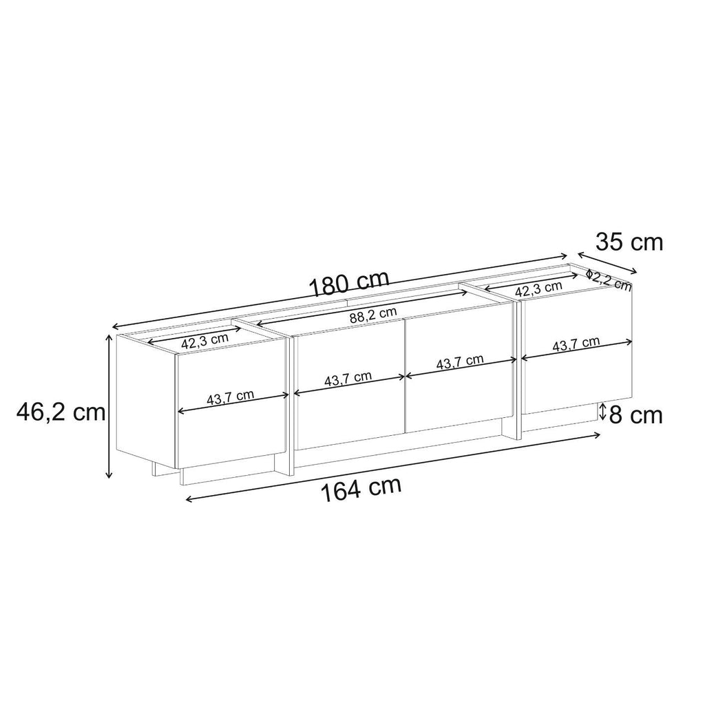 Lowen - TV Stand - White/Atlantic Pine