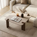 Tables Basses Marais - Travertin / Noyer