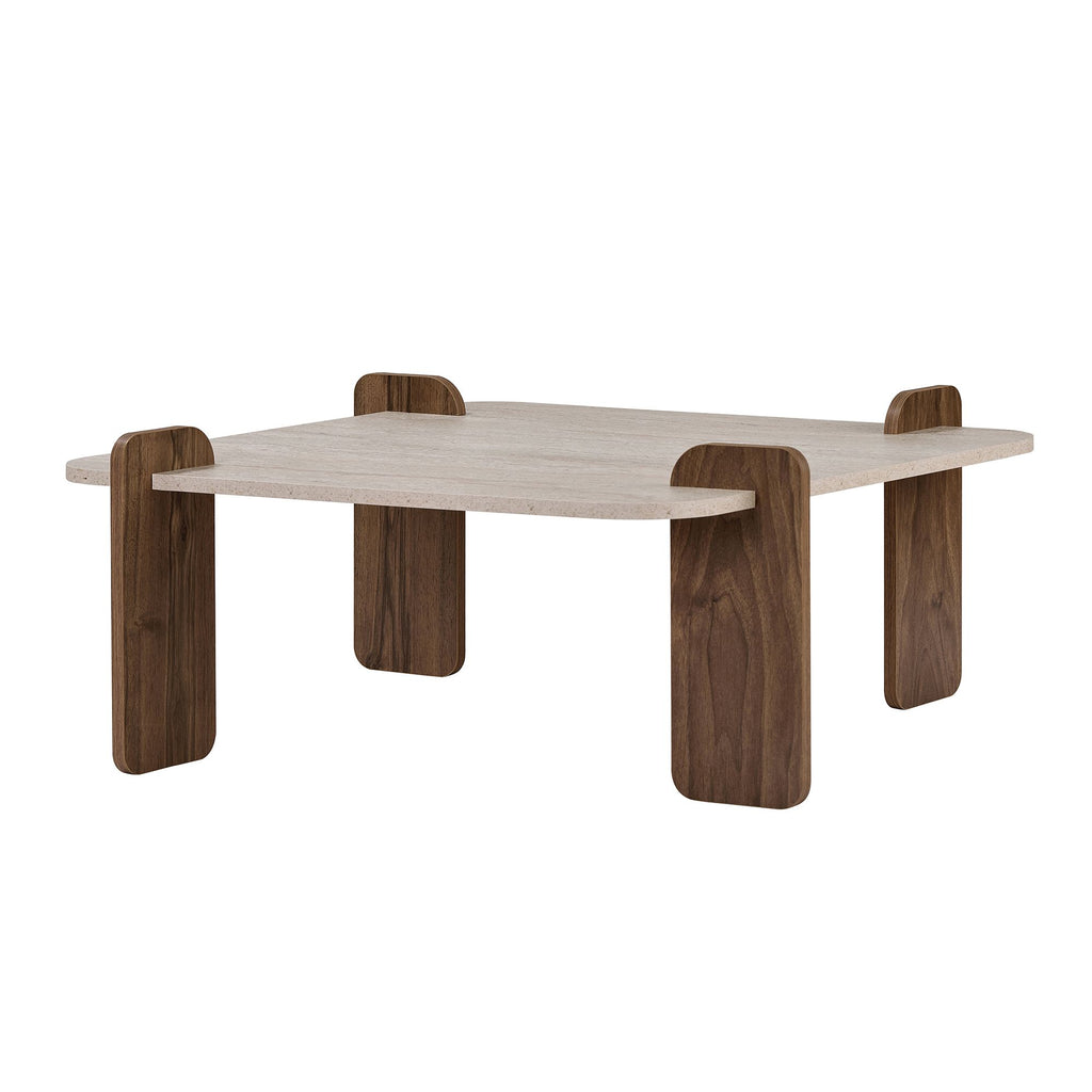 Tables Basses Marais - Travertin / Noyer