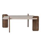 Tables Basses Marais - Travertin / Noyer