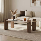 Tables Basses Renard - Travertin / Noyer