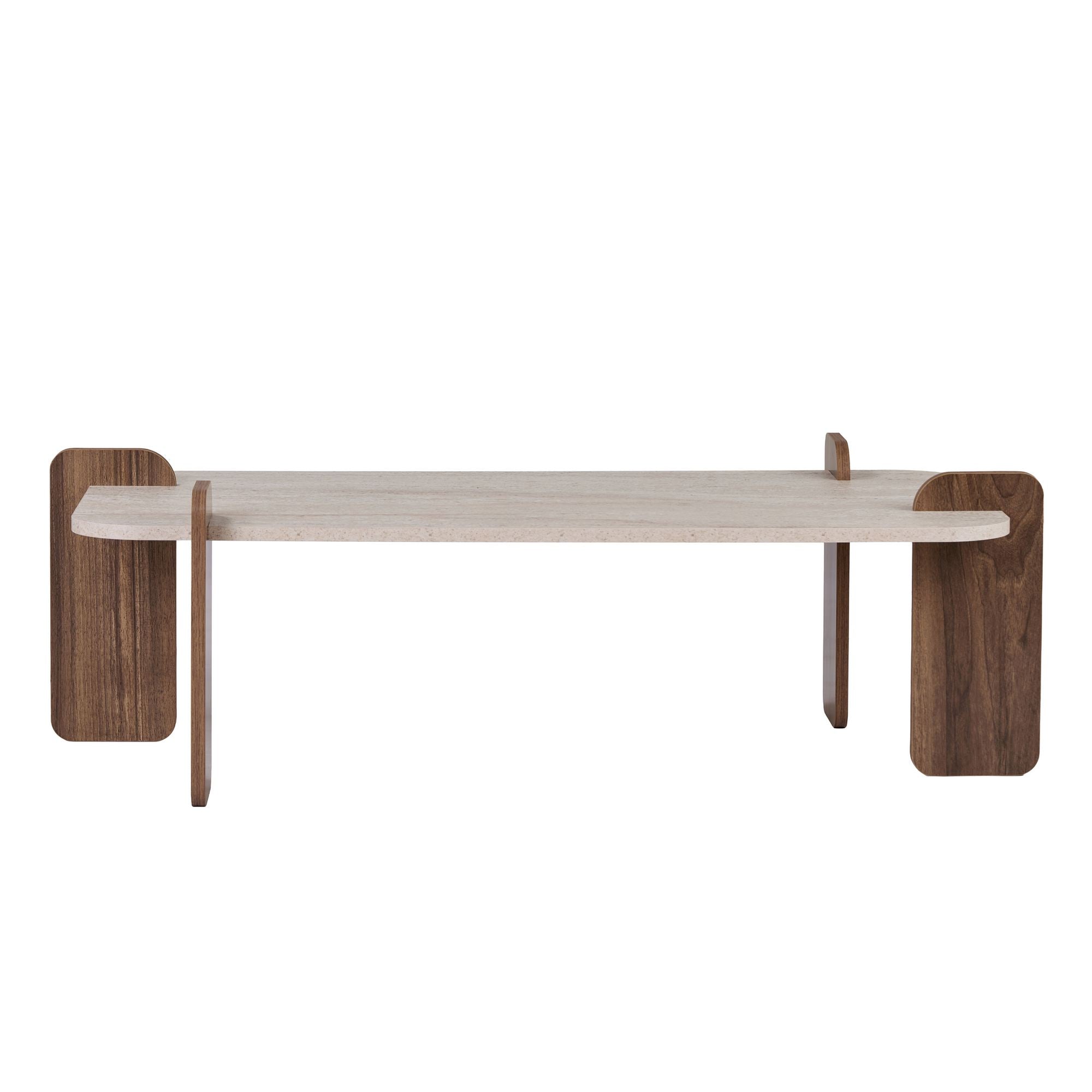 Tables Basses Renard - Travertin / Noyer