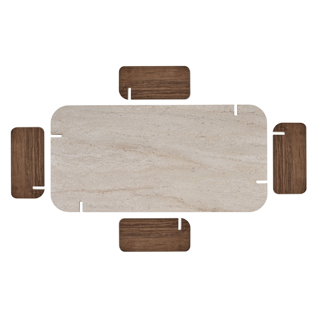 Tables Basses Renard - Travertin / Noyer