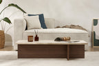 Harbor - Coffee Table - Travertine/Milano Walnut