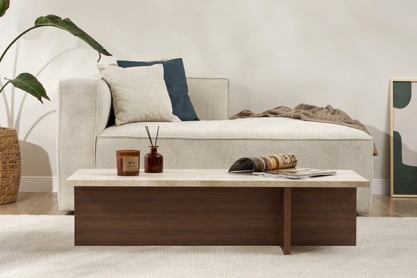 Harbor - Mesa de centro - Travertine/Milano Walnut