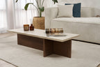 Harbor - Coffee Table - Travertine/Milano Walnut
