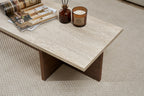 Harbor - Coffee Table - Travertine/Milano Walnut