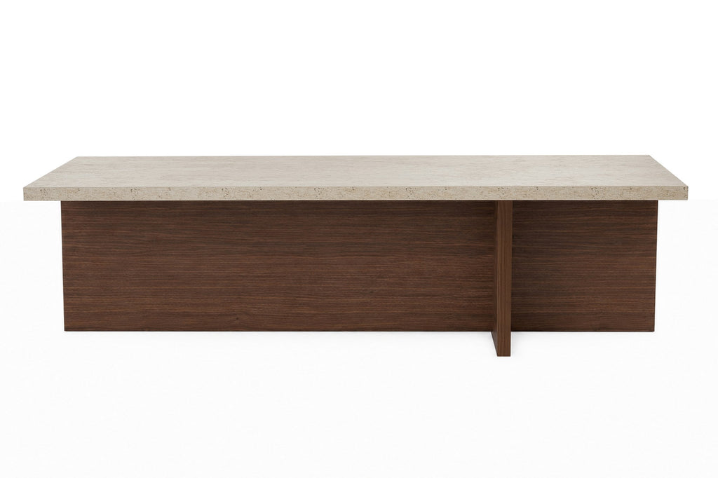 Harbor - Coffee Table - Travertine/Milano Walnut