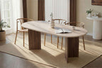 Sabella - Dining Table - Travertine/Venezia Walnut