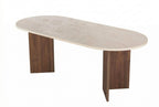 Sabella - Dining Table - Travertine/Venezia Walnut
