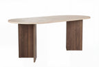 Sabella - Dining Table - Travertine/Venezia Walnut