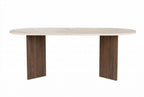 Sabella - Dining Table - Travertine/Venezia Walnut