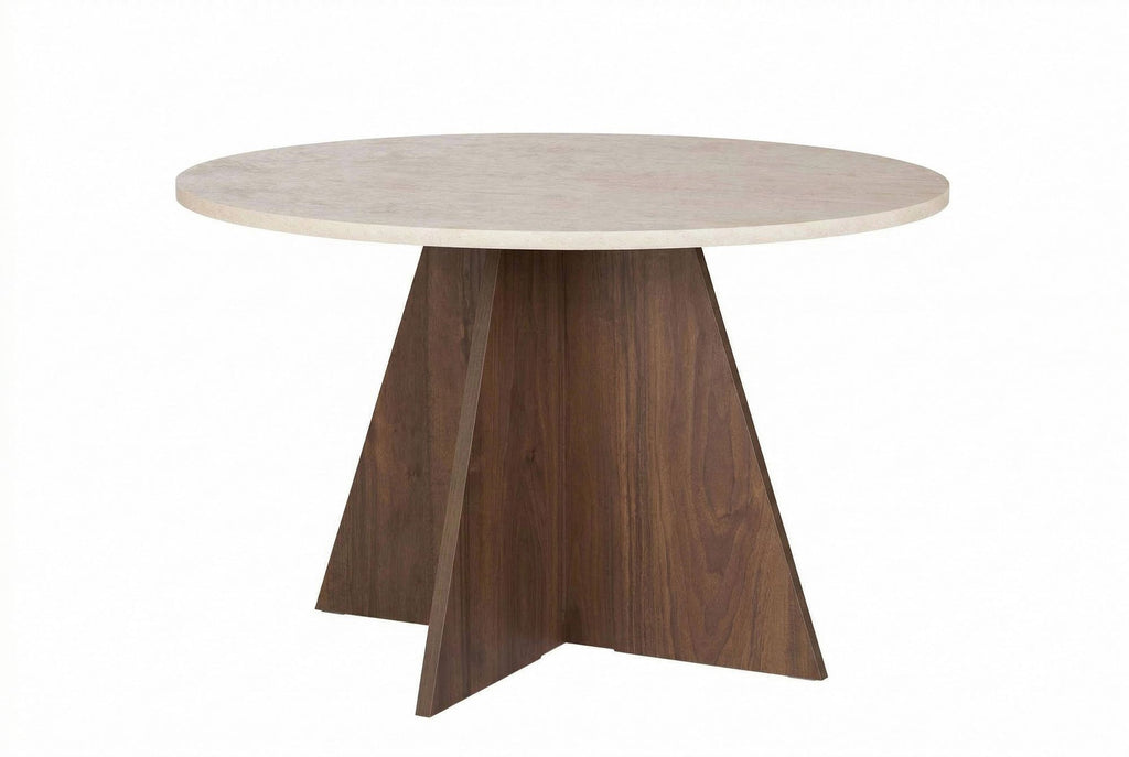 Virella - Dining Table - Travertine/Venezia Walnut