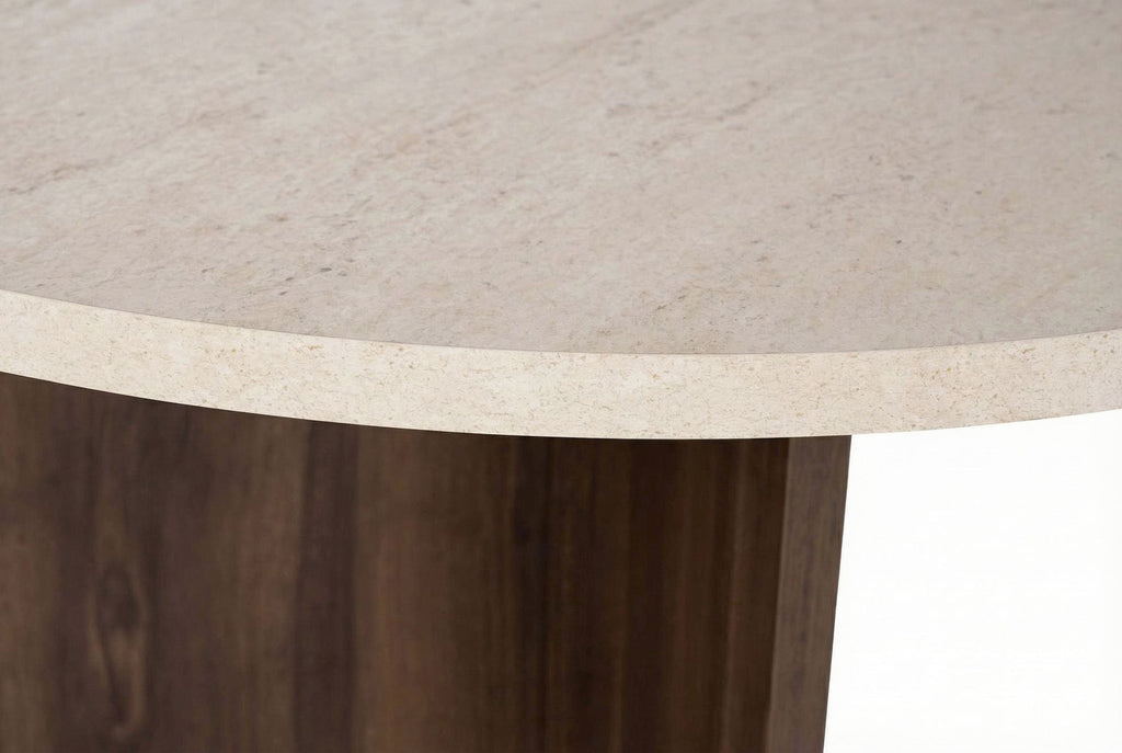 Virella - Dining Table - Travertine/Venezia Walnut