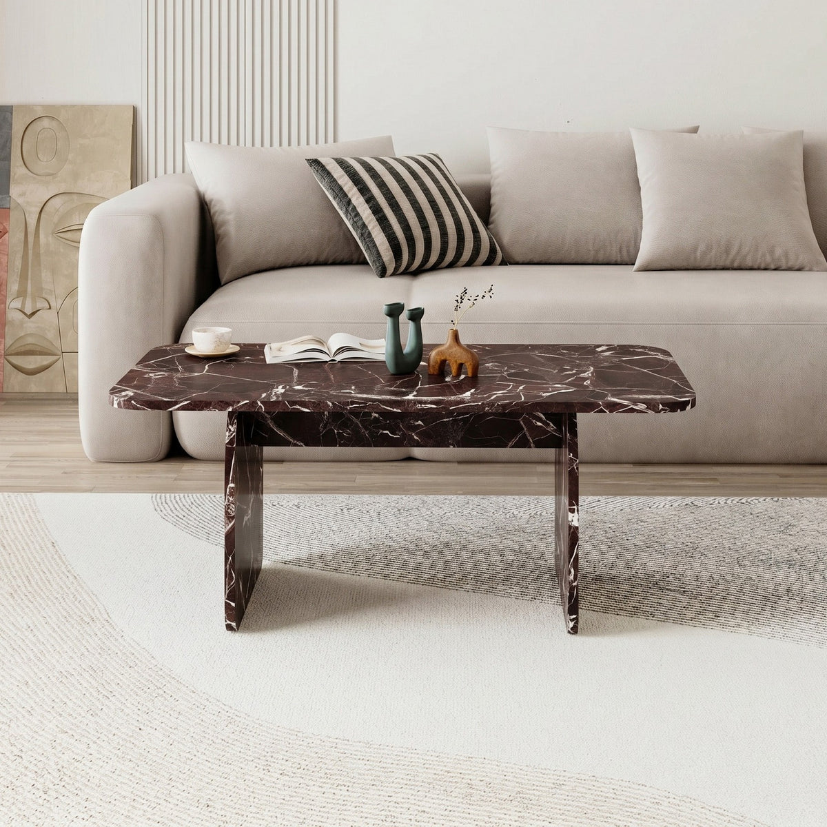 Pietra - Coffee Table - Rosso Marmo