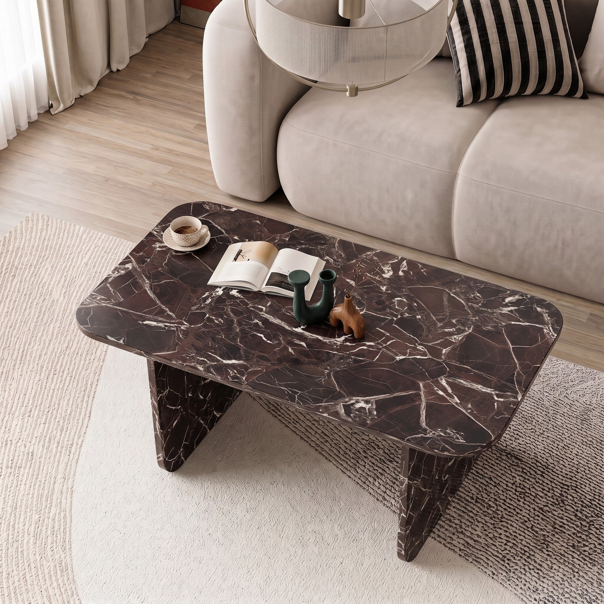 Pietra - Coffee Table - Rosso Marmo