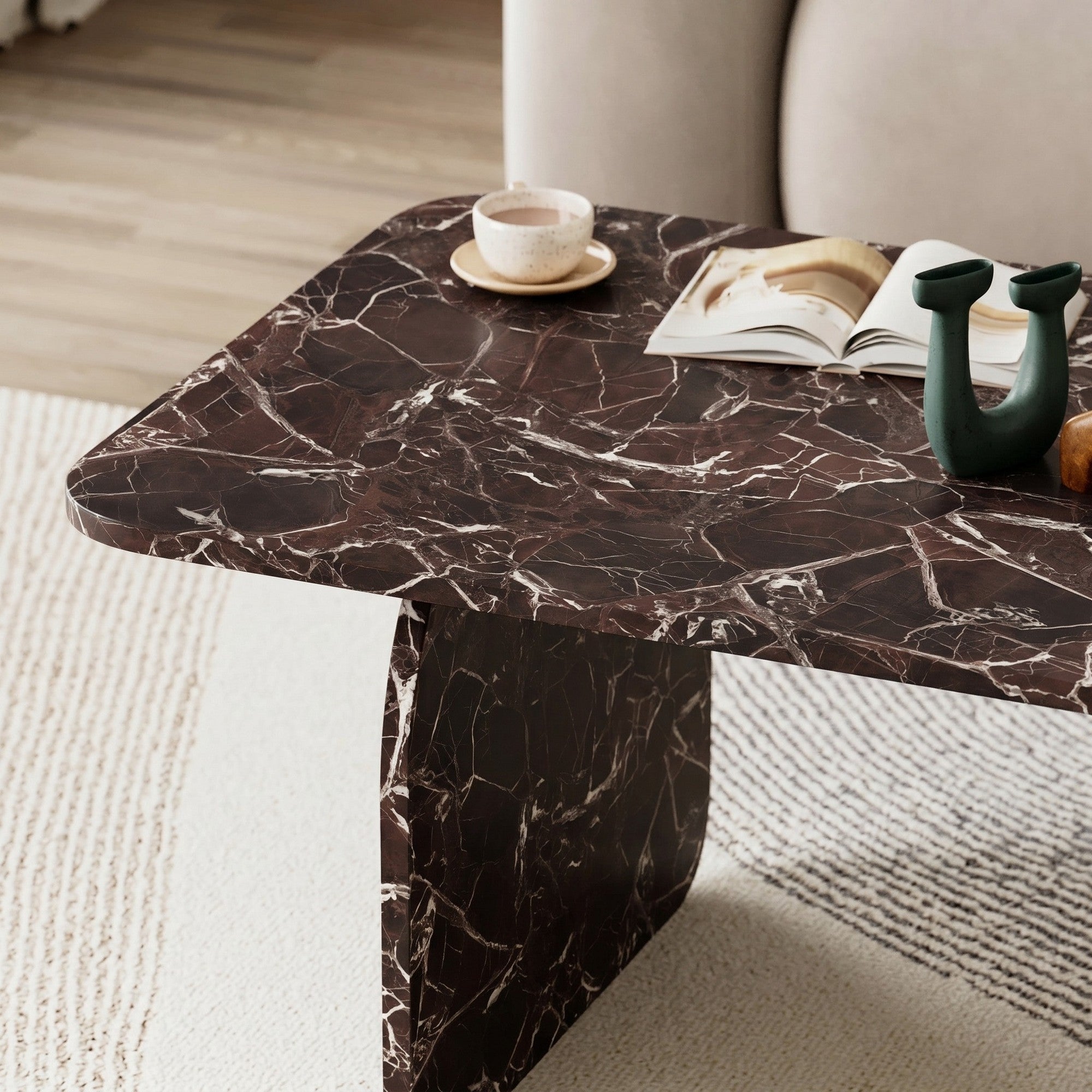 Pietra - Coffee Table - Rosso Marmo