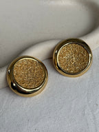 Pendientes Vintage - Redondos Dorados Texturizados XXL