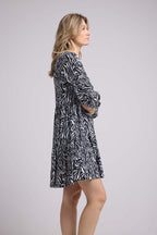 Vestido Corto Manga Larga - Negro