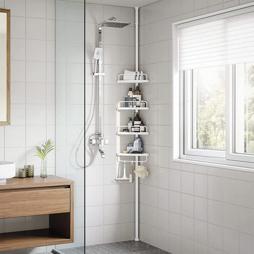 Étagère De Douche Réglable Avec 4 Tablettes