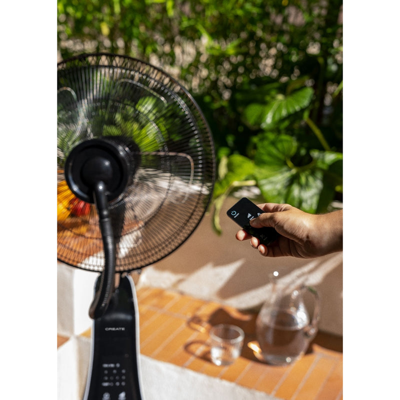 Air Mist - Ventilateur Brumisateur Oscillant Avec Télécommande - Noir