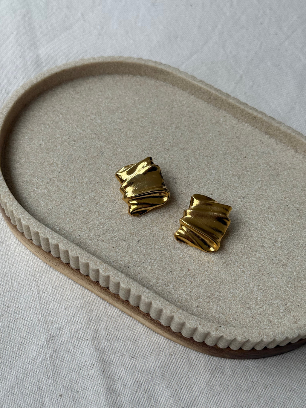 Boucles D’Oreilles Vintage - Drapées Dorées