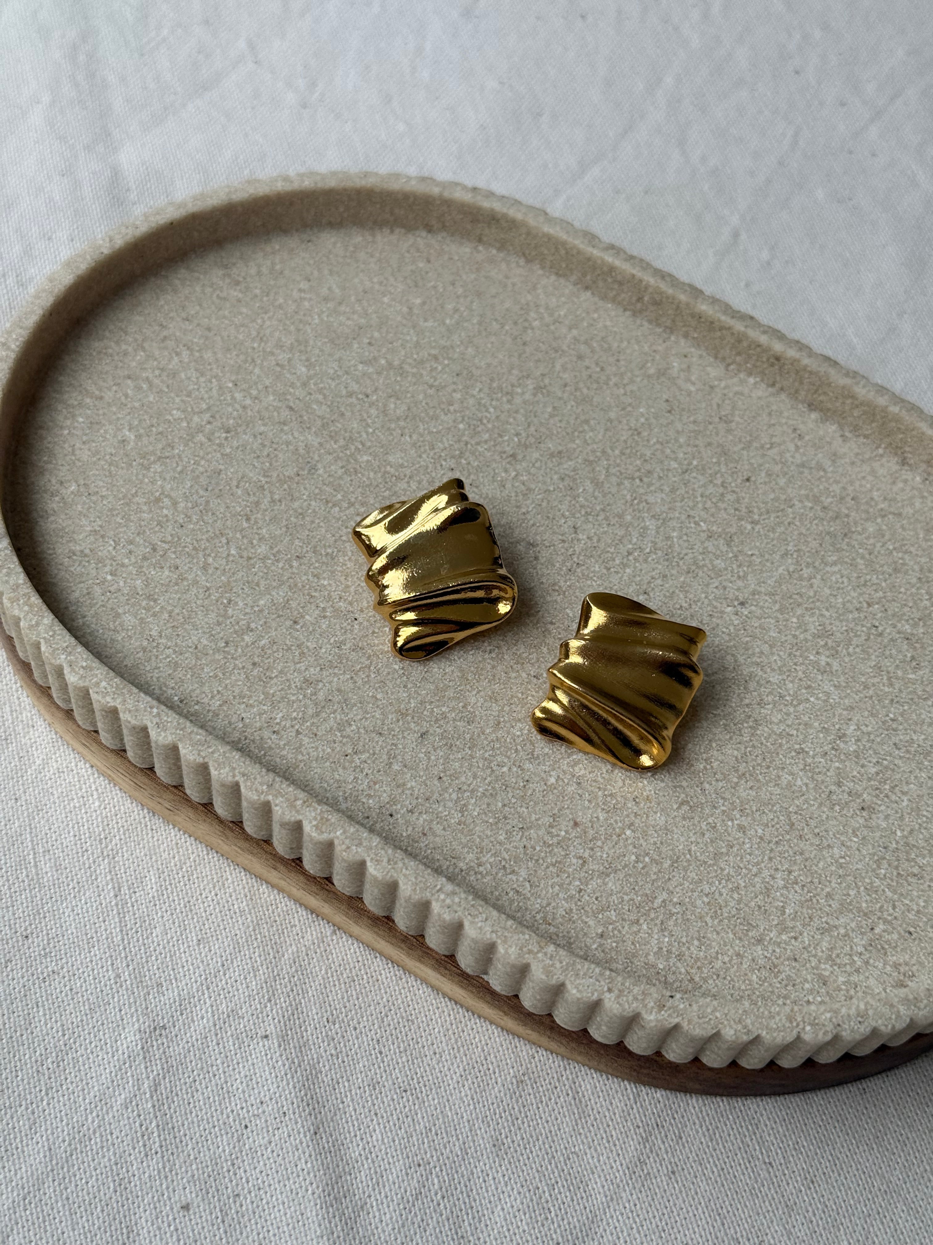 Boucles D’Oreilles Vintage - Drapées Dorées