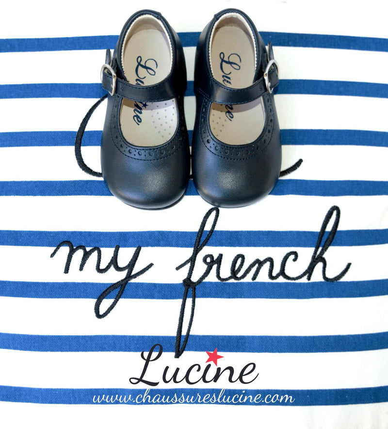 Chaussures Babies Charles Ix Alice À Boucle - Cuir Marine - Fille