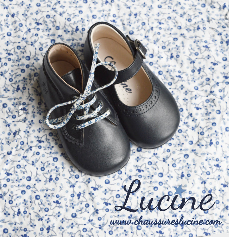 Chaussures Babies Charles Ix Alice À Boucle - Cuir Marine - Fille