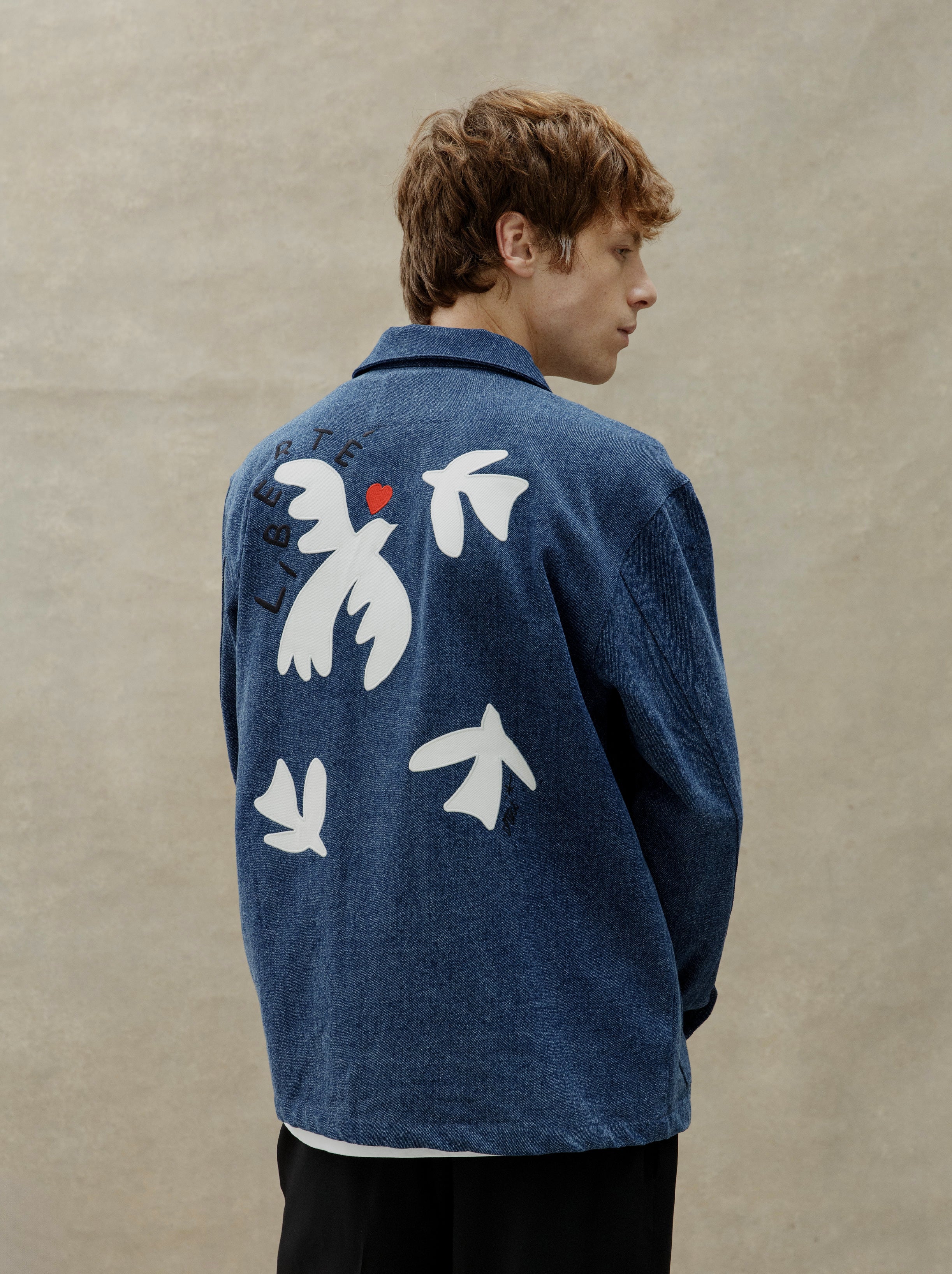 Veste Brodée Unisexe Liberté Denim