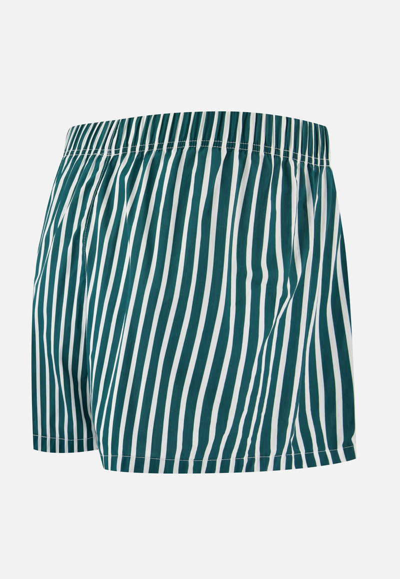 Caleçon À Rayures Vert Sapin En Coton - Jacques Rayures Vert Sapin