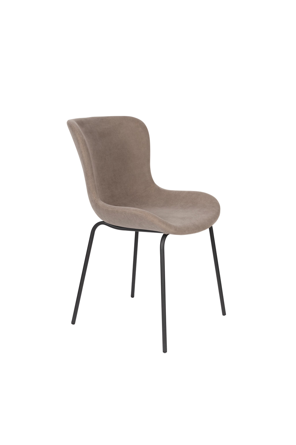 Junzo Rib - Chaise De Salle À Manger - Tissu - Gris