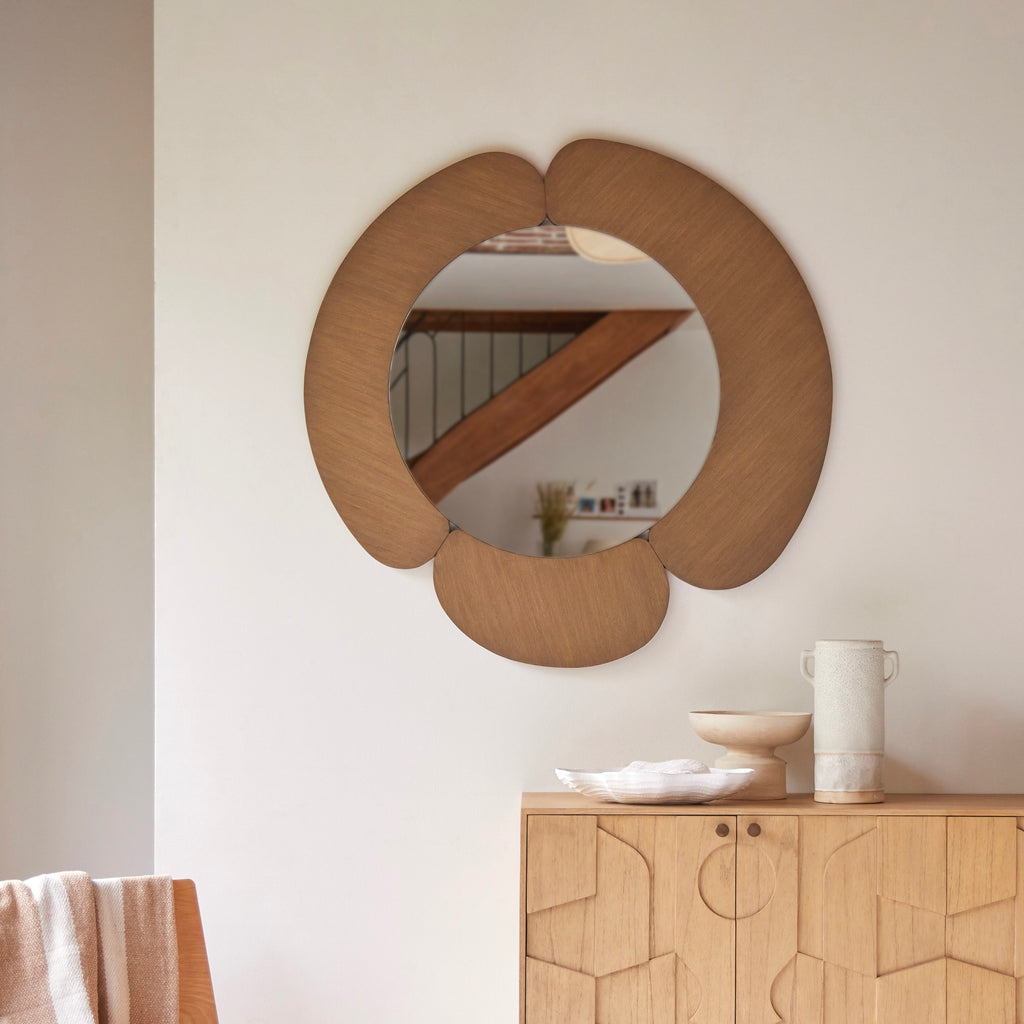 Sara - Miroir Rond - Mindi Clair - Naturel