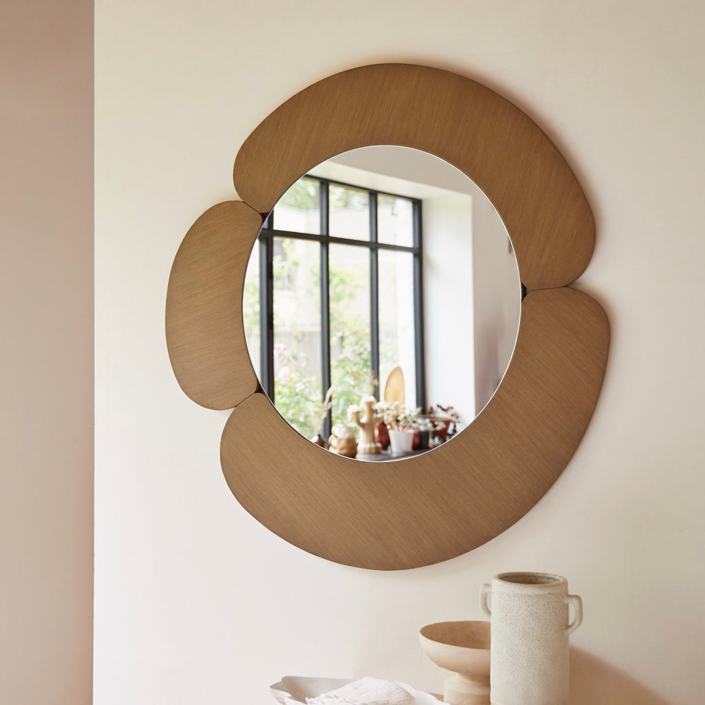 Sara - Miroir Rond - Mindi Clair - Naturel