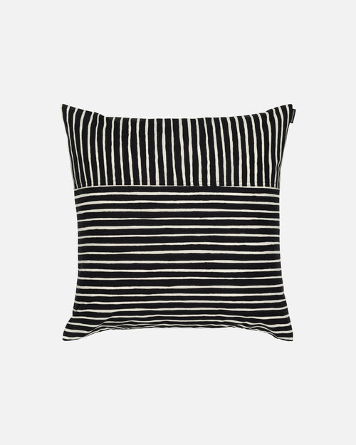 Housse De Coussin Piccolo - 50X50Cm - Noir & Coton