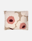 Funda de almohada Unikko - Beige y rosa