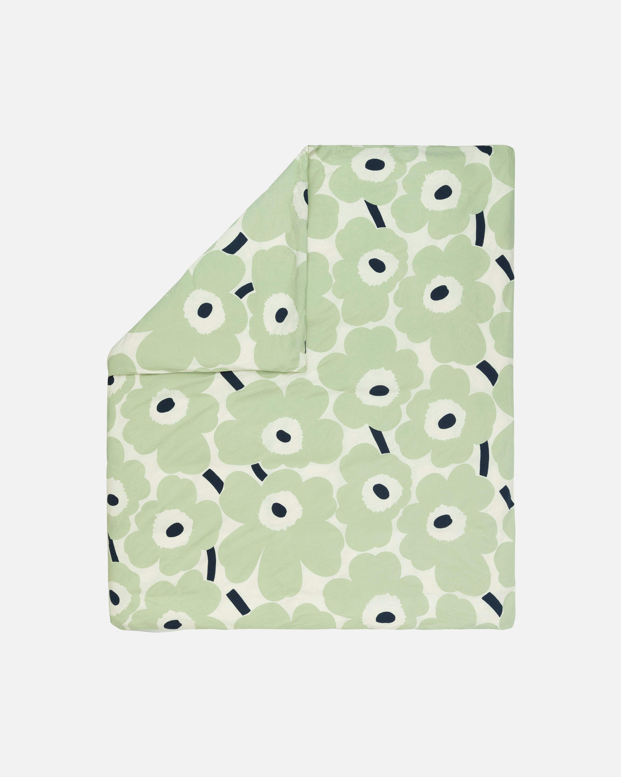 Unikko Duvet Cover - White & Green