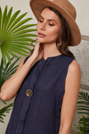 Autour Du Lin - Vestido - Azul marino - Mujeres