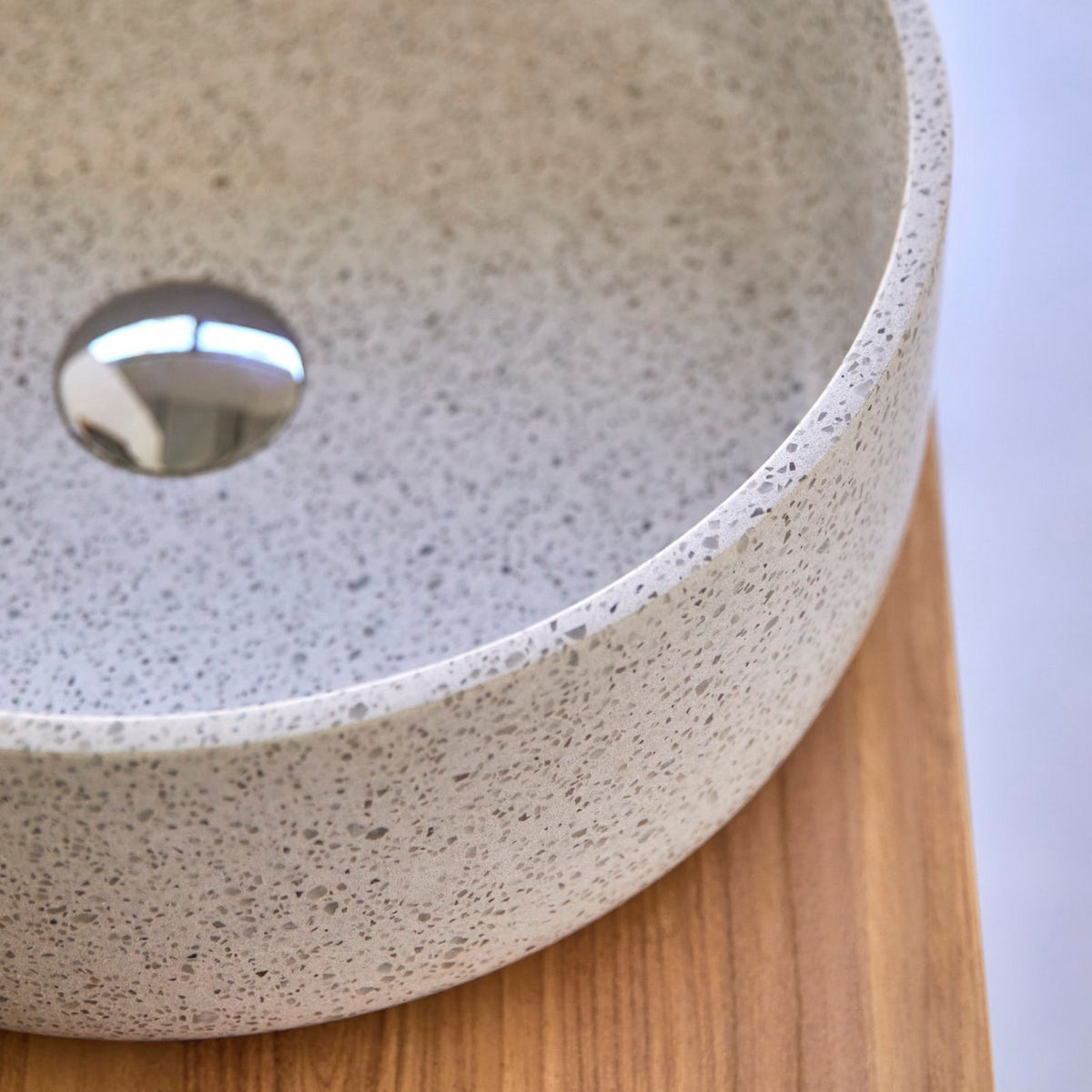 Milos - Vasque Ronde - Terrazzo Premium - Blanc