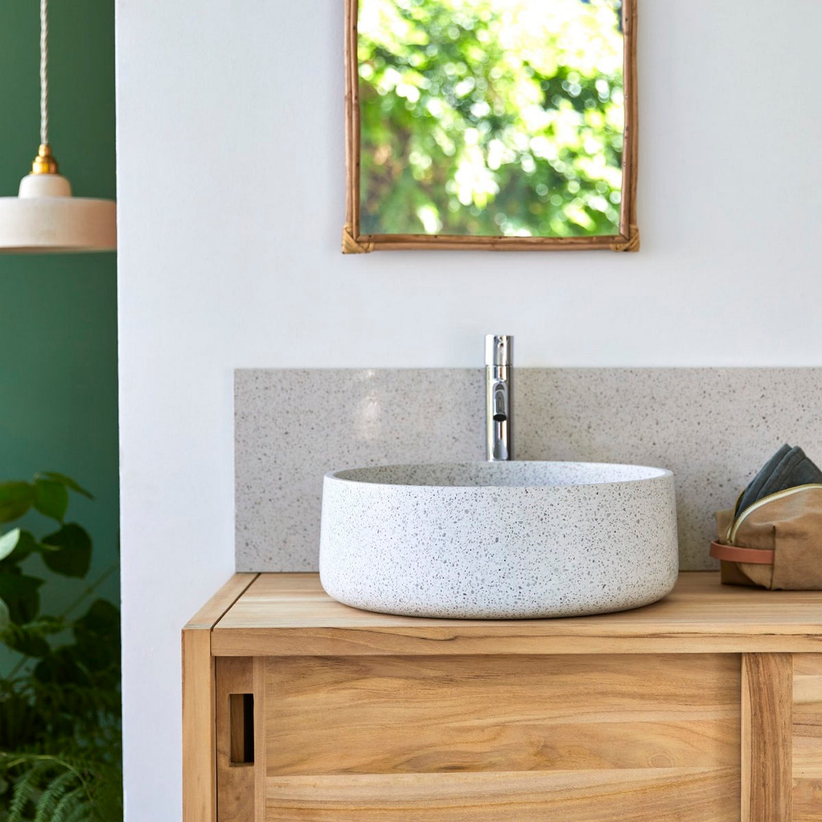 Milos - Vasque Ronde - Terrazzo Premium - Blanc