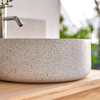 Milos - Vasque Ronde - Terrazzo Premium - Blanc
