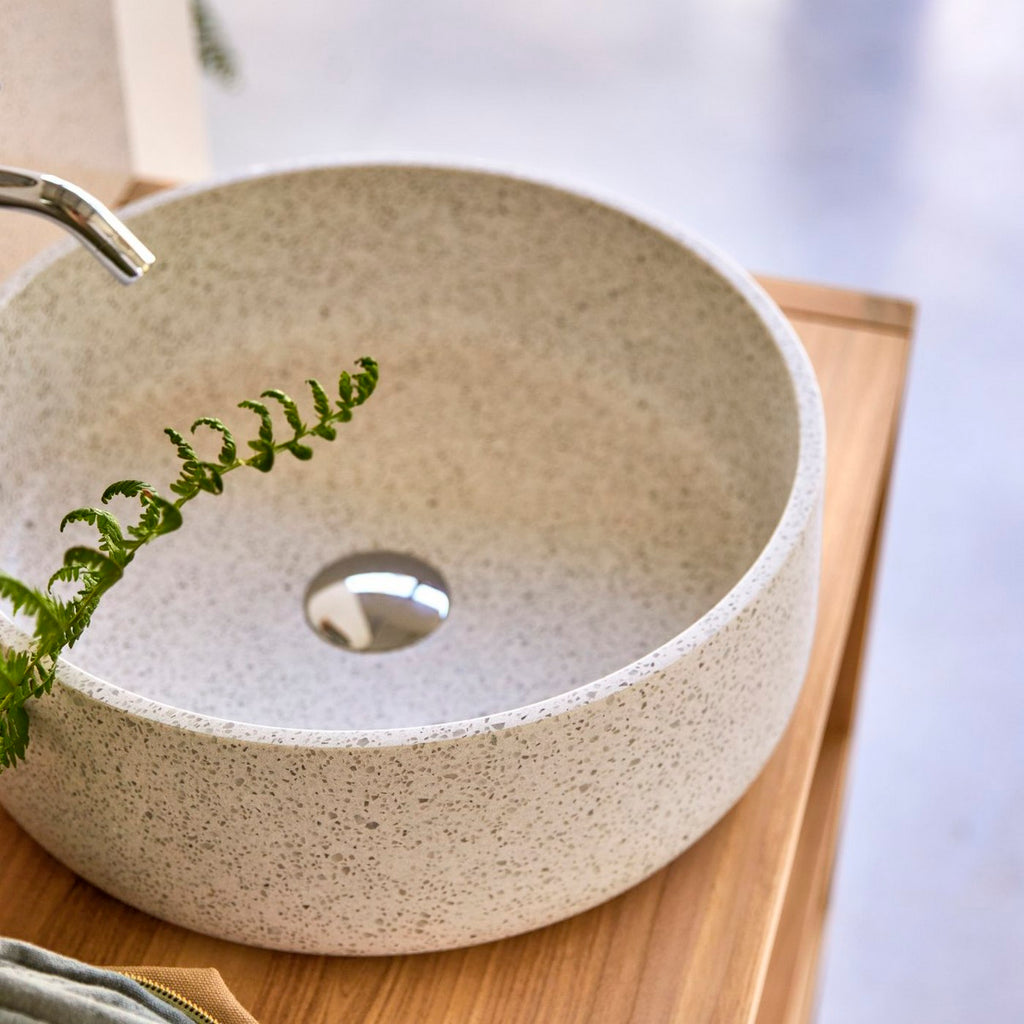 Milos - Vasque Ronde - Terrazzo Premium - Blanc