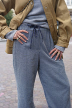 Nestor Gingham Trousers Blue