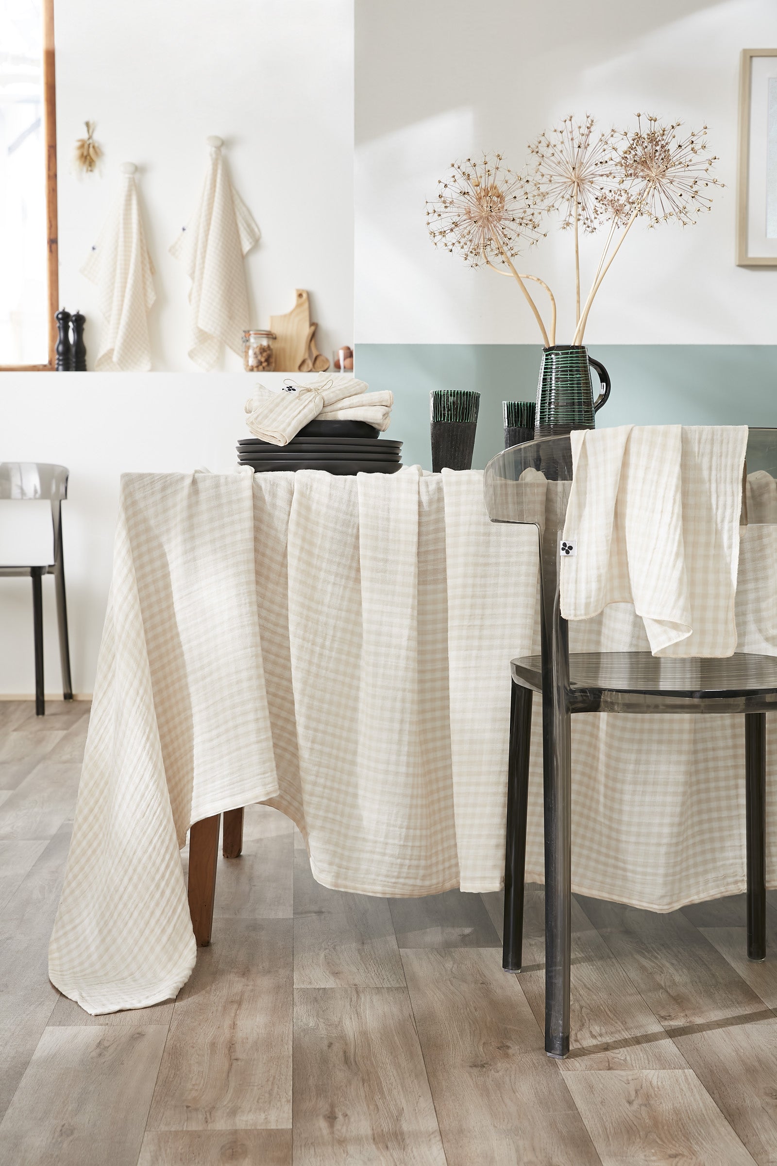 Vickie - Nappe Rectangle - Gaze De Coton - Pampa