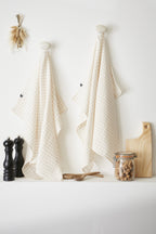 Vickie - Lot De 2 Essuie-Mains - Gaze De Coton - Pampa