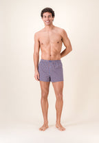 Boxer Fredo Puzzle in Jersey di Cotone - Blu Acciaio